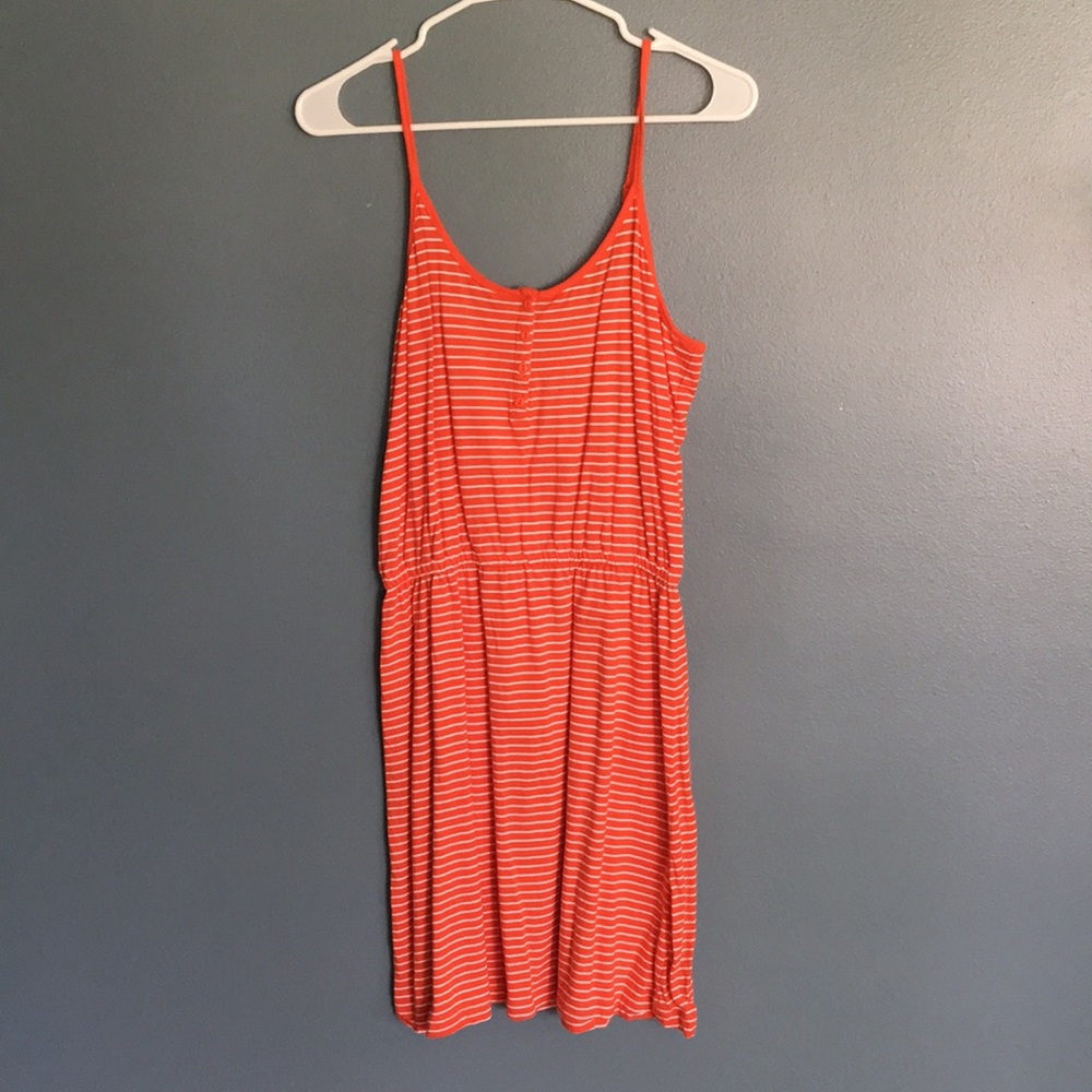 Orange/white striped dress